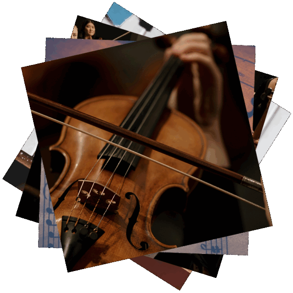 Kollage von klassischen Instrumenten